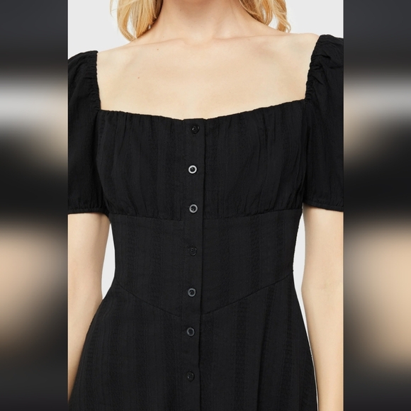 Killstar Black Midi Dress with Puff Sleeves - Picture 5 of 5